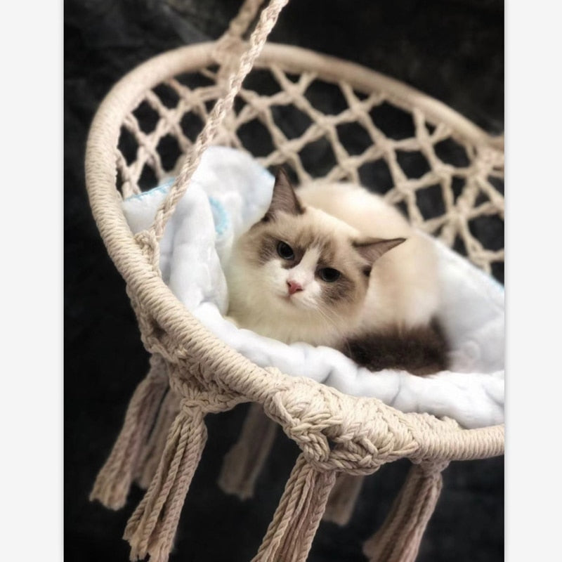 Macrame Swing Chair for Cats Hawai