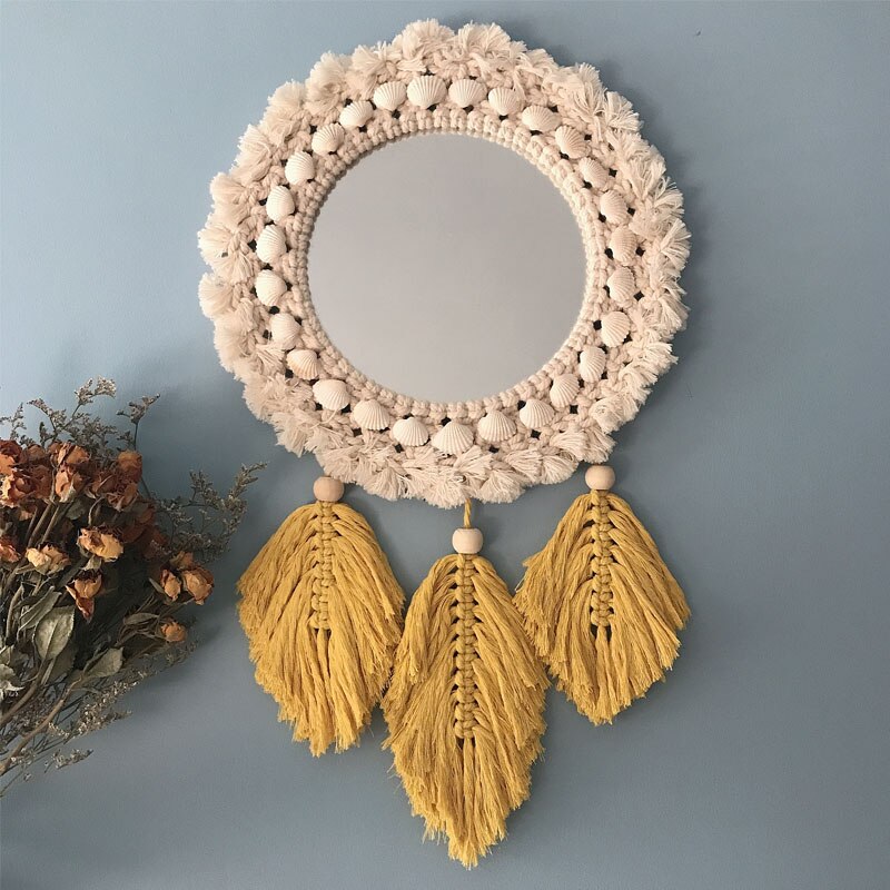 Macrame Feather Wall Mirror Prime