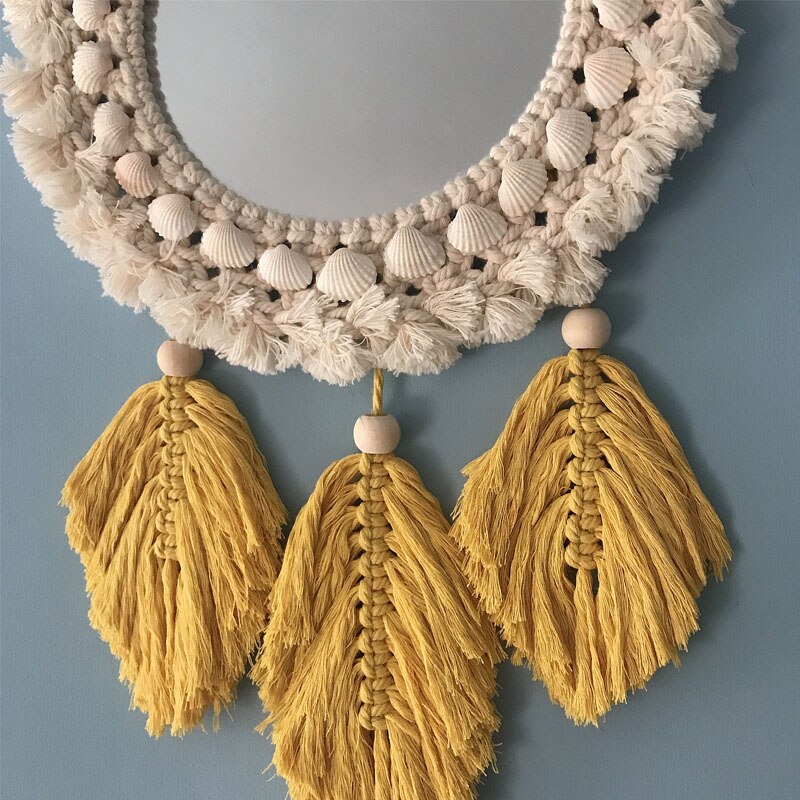 Macrame Feather Wall Mirror Prime