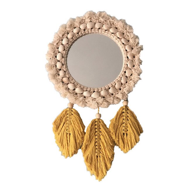 Macrame Feather Wall Mirror Prime