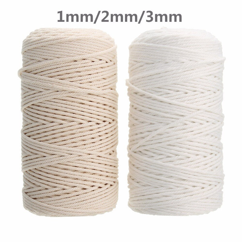 1/2 /3mm Diameter White Beige 100m Cotton Cord Rope Craft Macrame