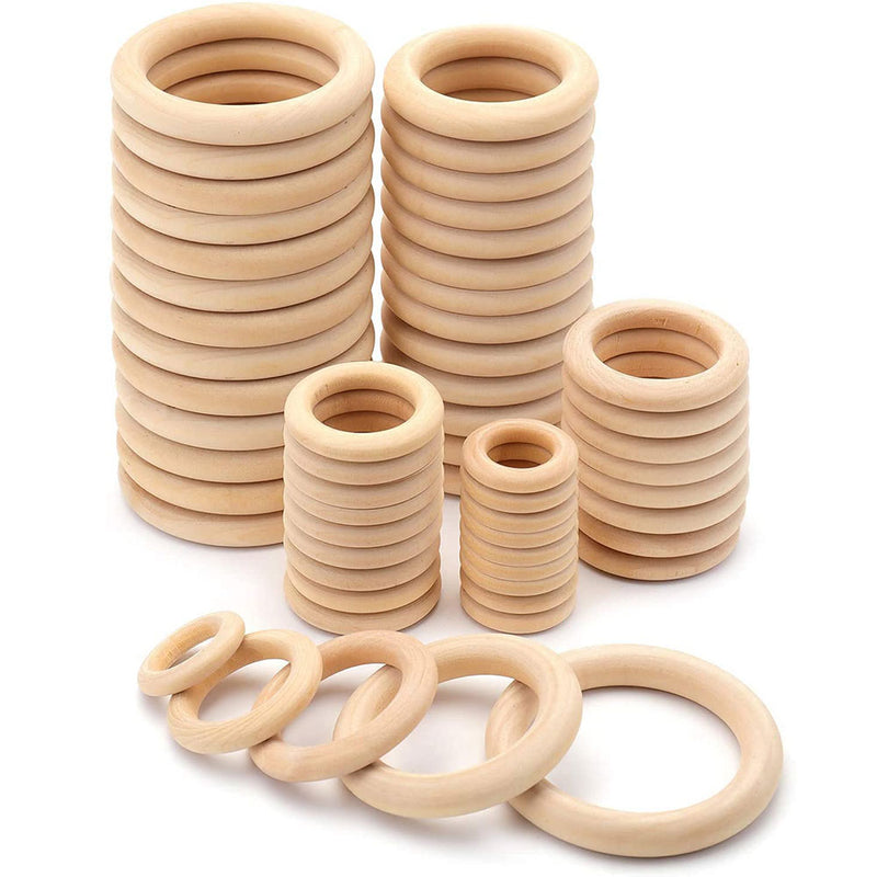 Wooden Macrame Rings, Wooden Rings 70mm-60mm-50mm-40mm, Wooden Macrame  Rings 