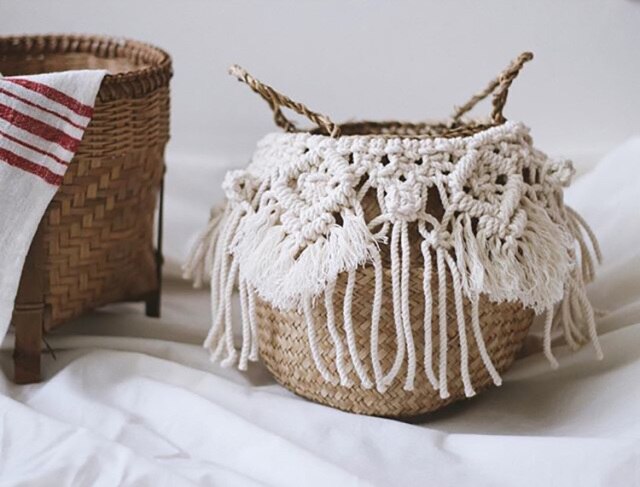 Macrame Wicker Basket Jucar (3 Models)