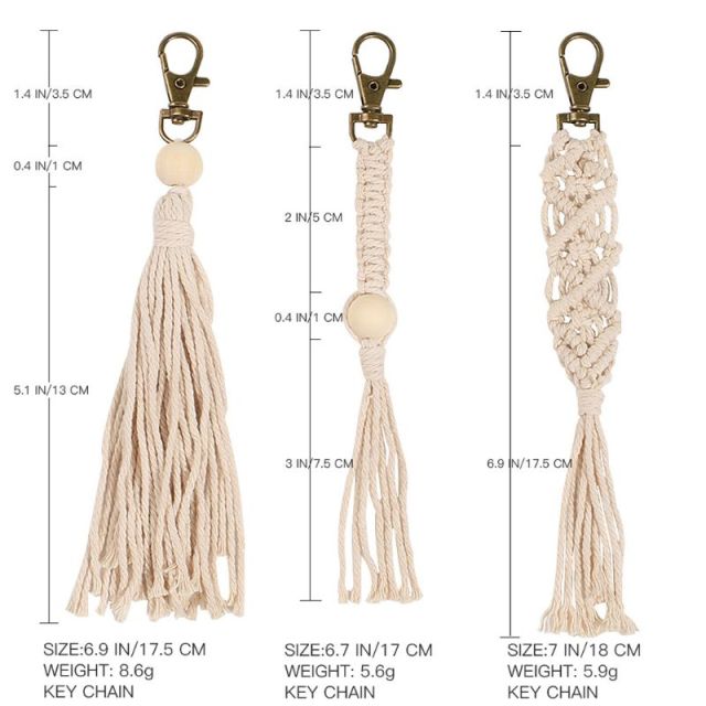 Macrame Keychain Denver (3pack)