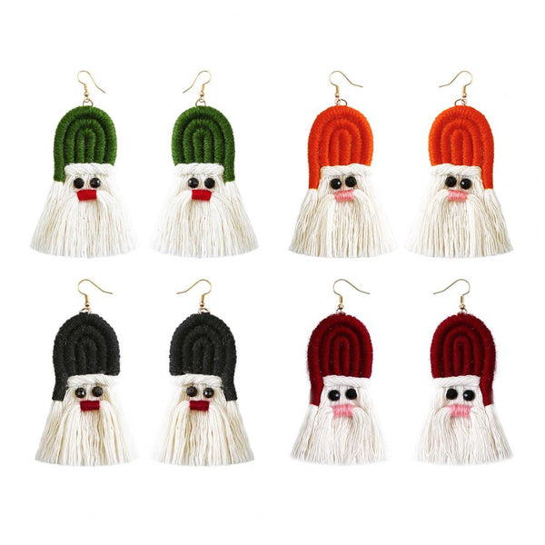 Macrame Earrings Santa (4 Colors)