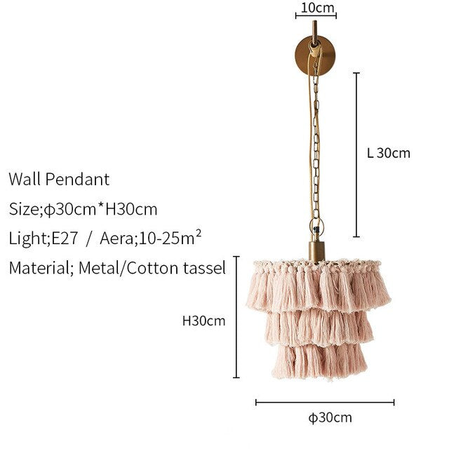 Macrame Tassel Lamp Frederika (3 Colors and 2 Sizes)